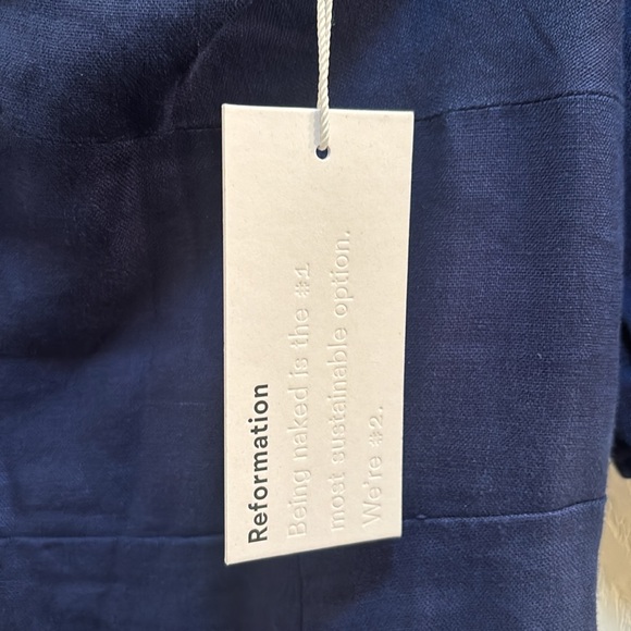 Reformation Danube linen puff sleeve maxi, side slit comfortable cool linen NWT - Picture 5 of 16